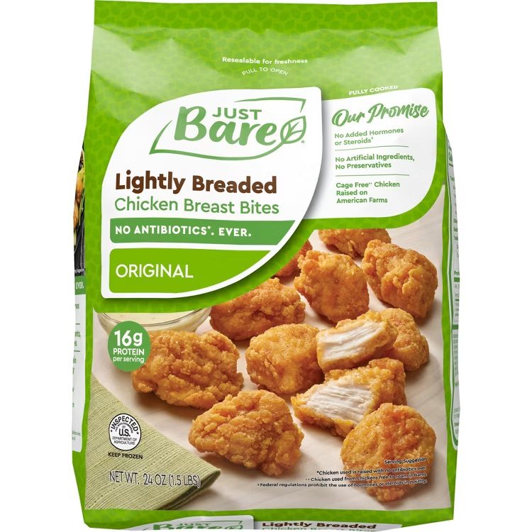 Redesigned Just Bare bag with enlarged logo, Our Promise flag and Original flavor band