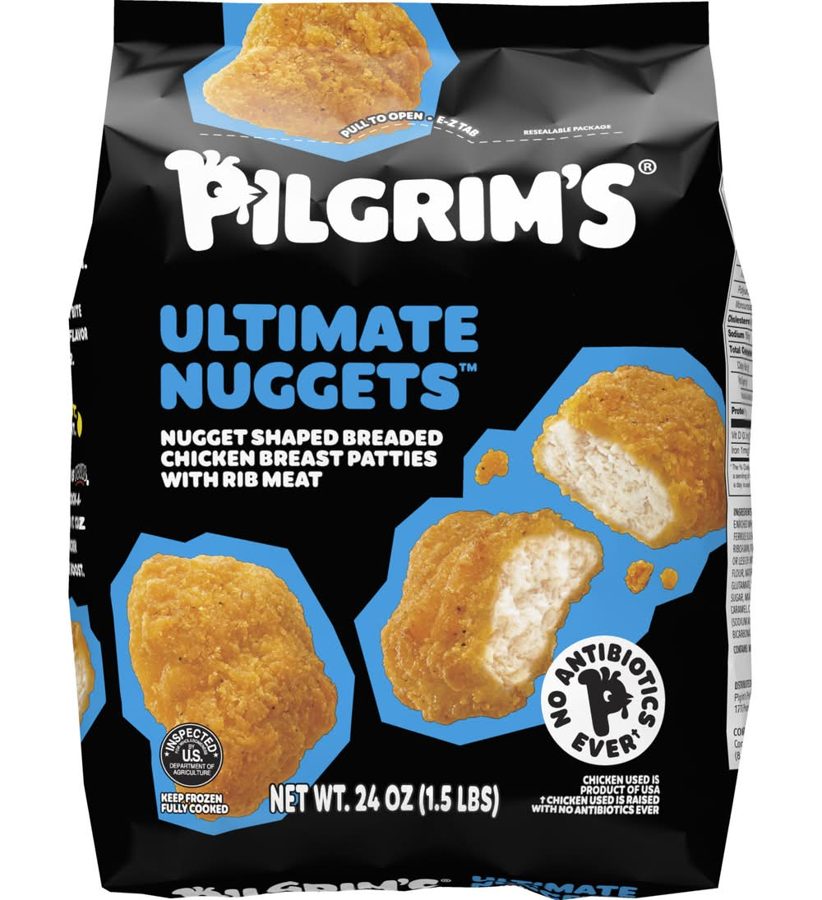 Previous Pilgrim’s Ultimate Nuggets bag using the same black and cyan system